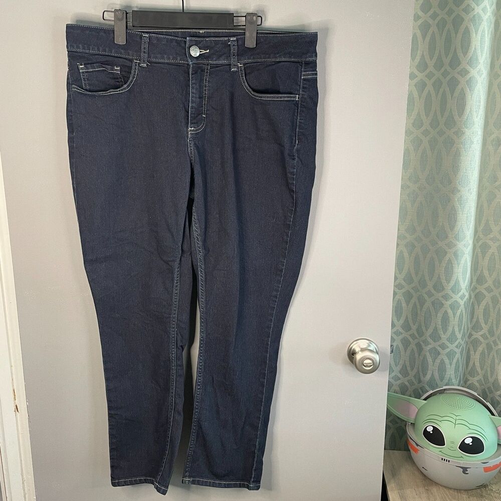 Lee Rider's Womens 16P Midrise Skinny Dark Wash Denim Jeans